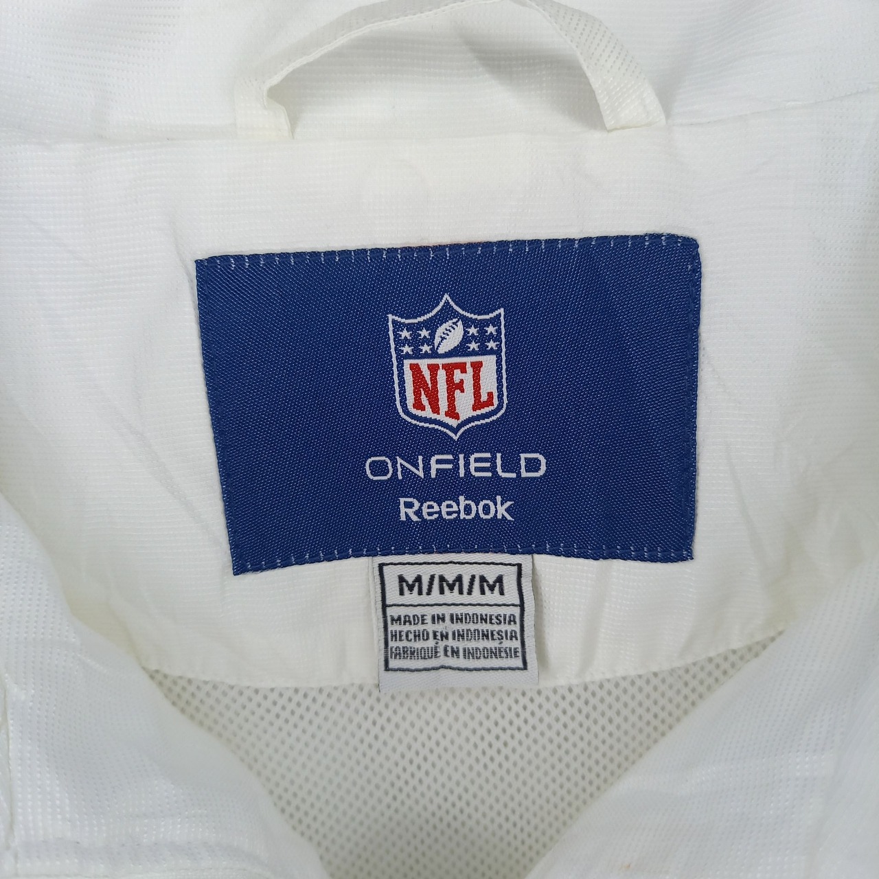 リーボック　ナイロンプルオーバー　ハーフジップ　NFL　ゲーム　ホワイト　M
