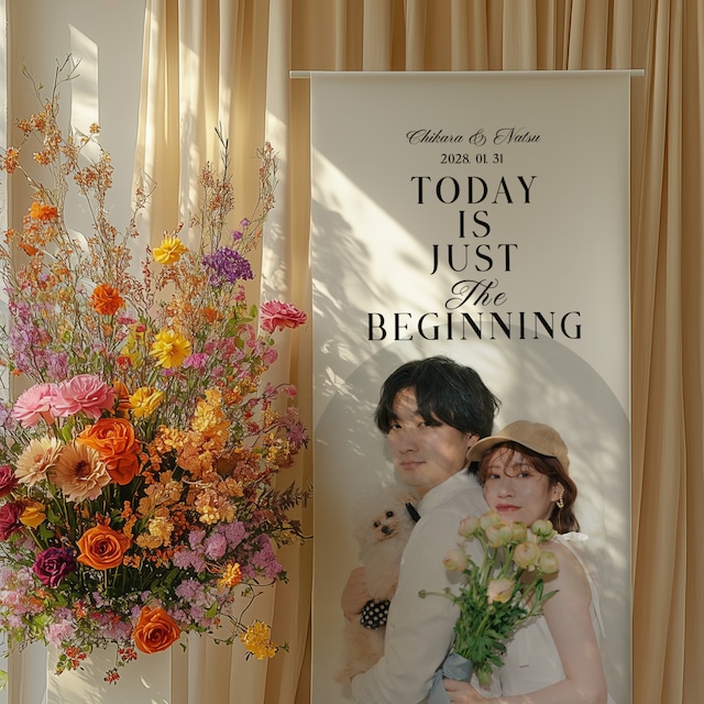 結婚式 写真タペストリー【ブライト】