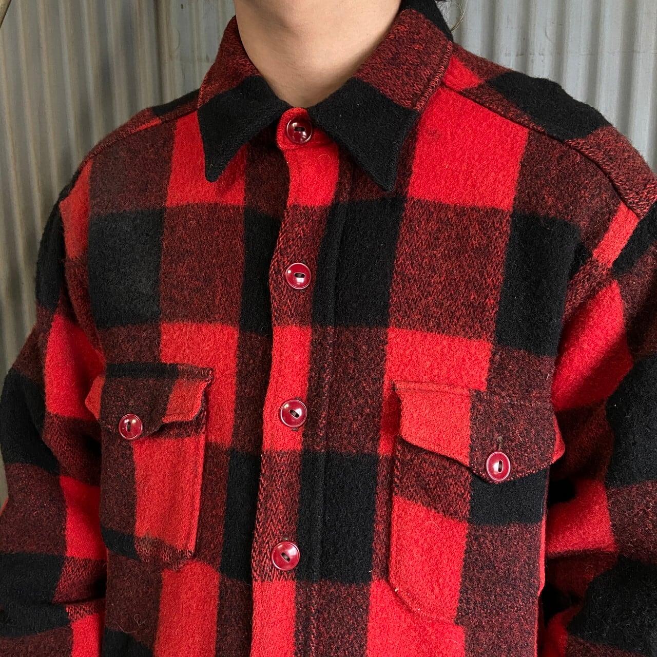 COOTIE 20SS CPOチェックシャツレッド　Lサイズ COOTIE 20SS CPOチェックシャツレッド