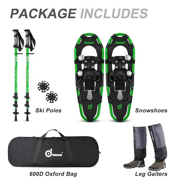 Odoland 4-In-1軽量スノーシューセット アルミスノーシュー