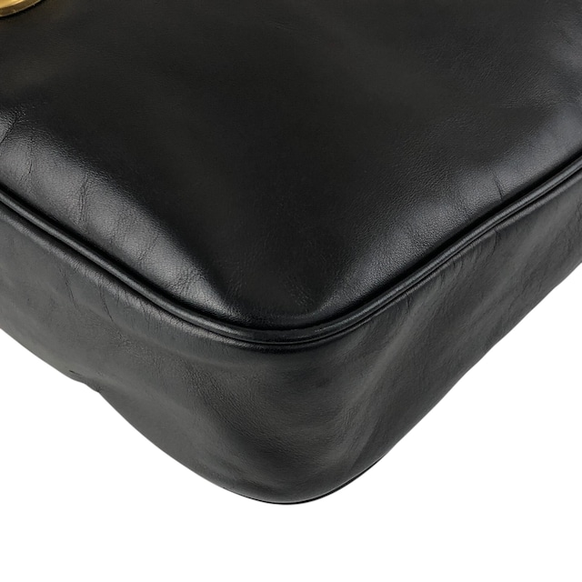 CELINE セリーヌ ショルダーバッグ ブラック ロゴサークル レザー vintage ヴィンテージ オールド mkxe53