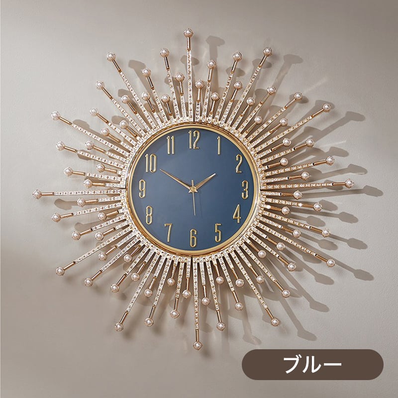 ウォールクロック 壁掛け時計 直径66cm ゴールド 豪華 4色 キラキラ