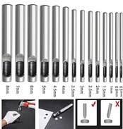 14本 穴あけポンチ ハトメ抜き 丸形 円型 打ち具 レザークラフト DIY ポンチセット 革ポンチ 皮ポンチ 中空 パンチ ベルト スチール製 0.5mm 0.8mm 1mm 1.5mm 2mm 2.5mm 3mm 3.5mm 4mm 4.5mm 5mm 6mm 7mm 8mm