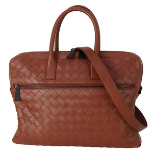 Used BOTTEGA VENETA ボッテガヴェネタ ビジネスバッグ 2WAY ブリーフケース イントレチャート カーフレザー ブラウン