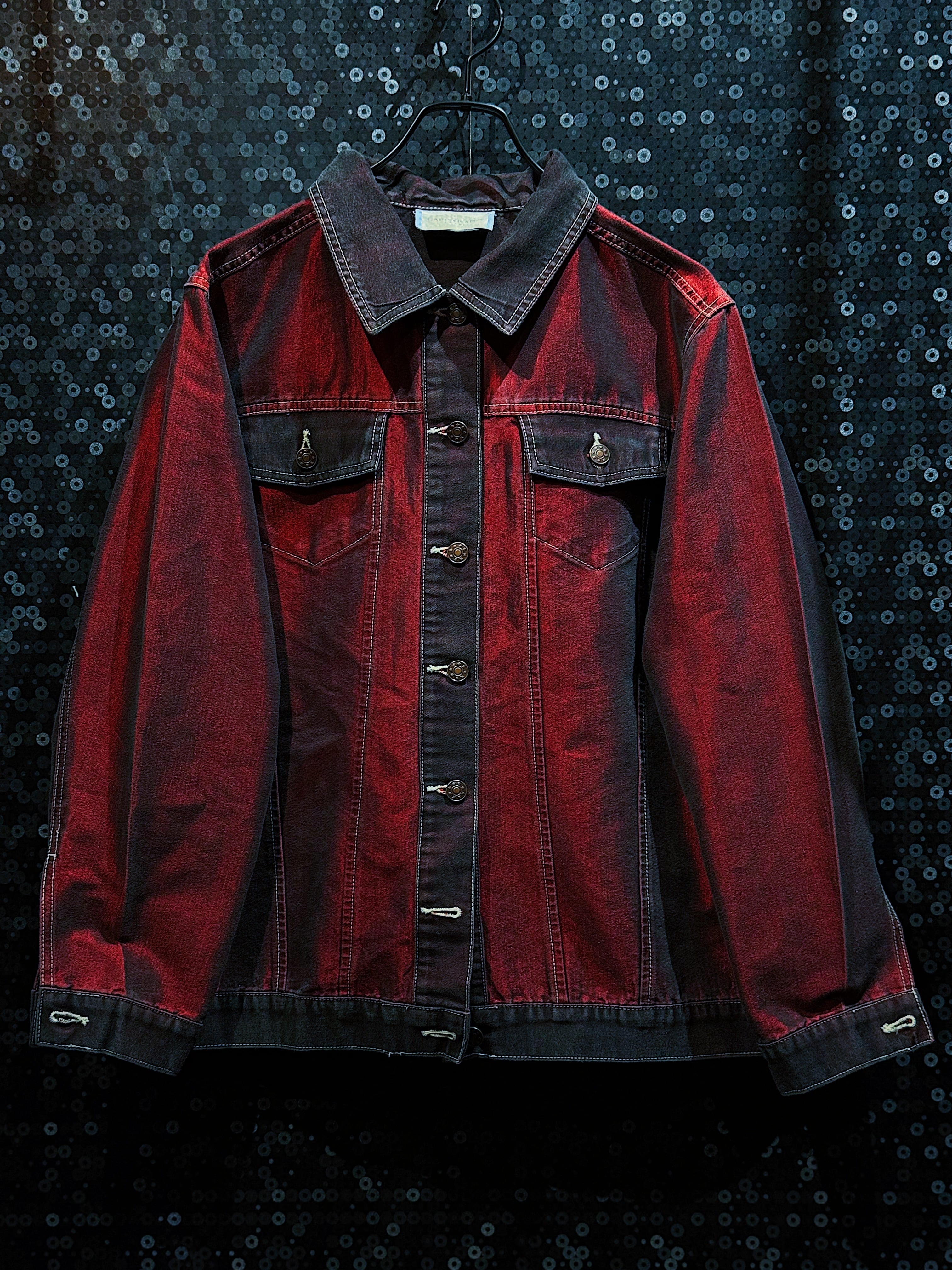 【ÆIEM】"CAPISTRANO Jeans"vintage wine red gradation detail denim jacket