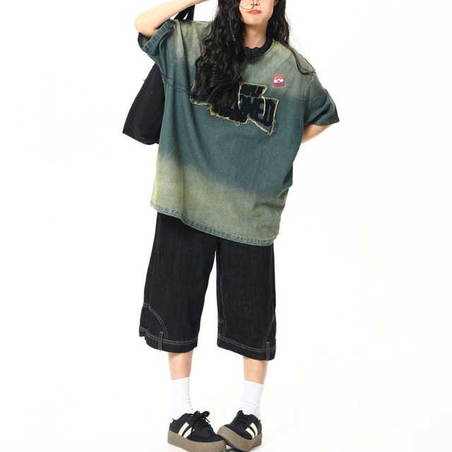 big logo denim short-sleeve tee　ビッグロゴデニム半袖ティー　J2017