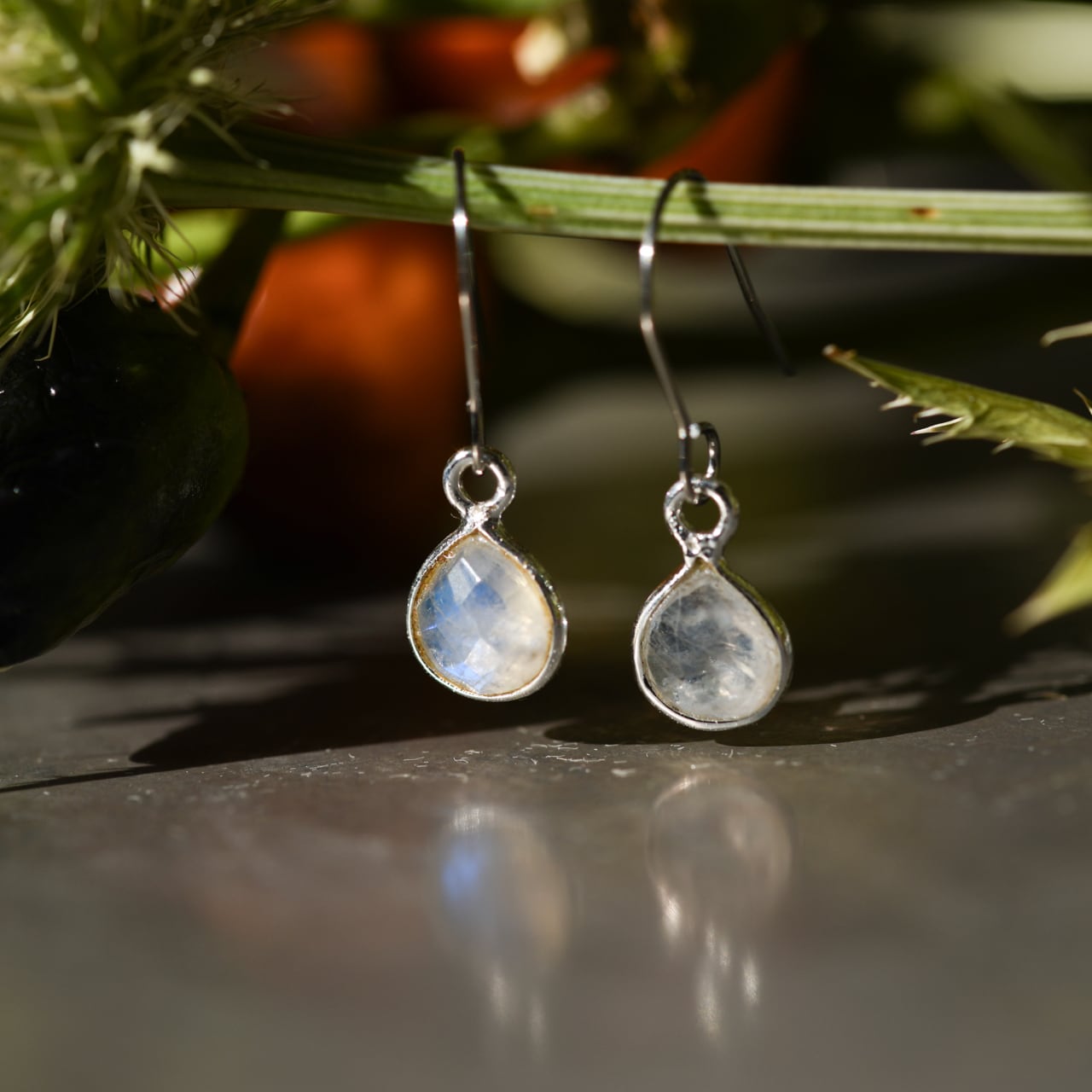 ムーンストーン 天然石 ピアス / イヤリング 金属アレルギー対応