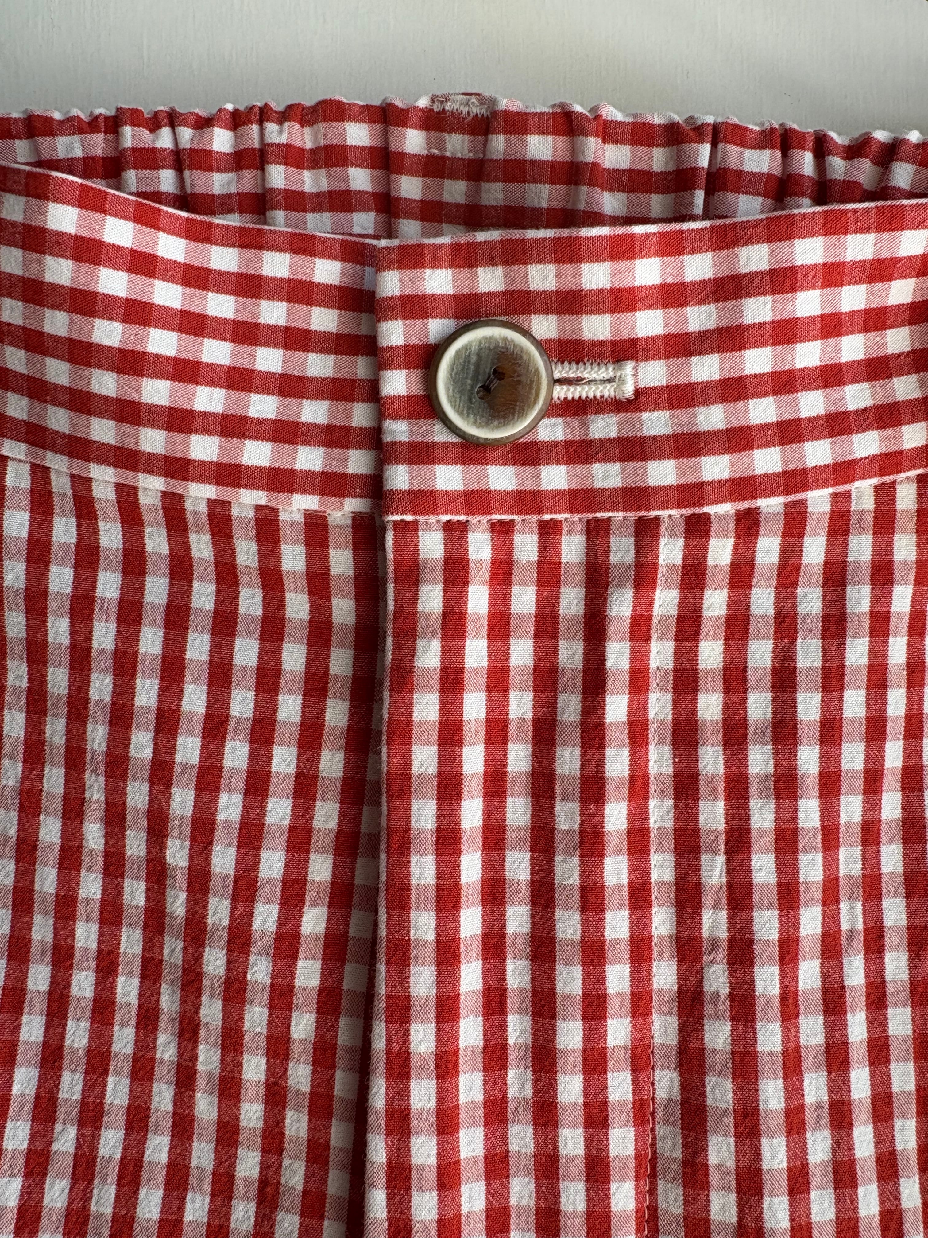 atelier naruse】cotton tuck pants ~ gingham check ~ ［na-f05115_B