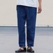 Linen Blended Denim Wide 2 Tuck Ankle Pants　Blue Indigo