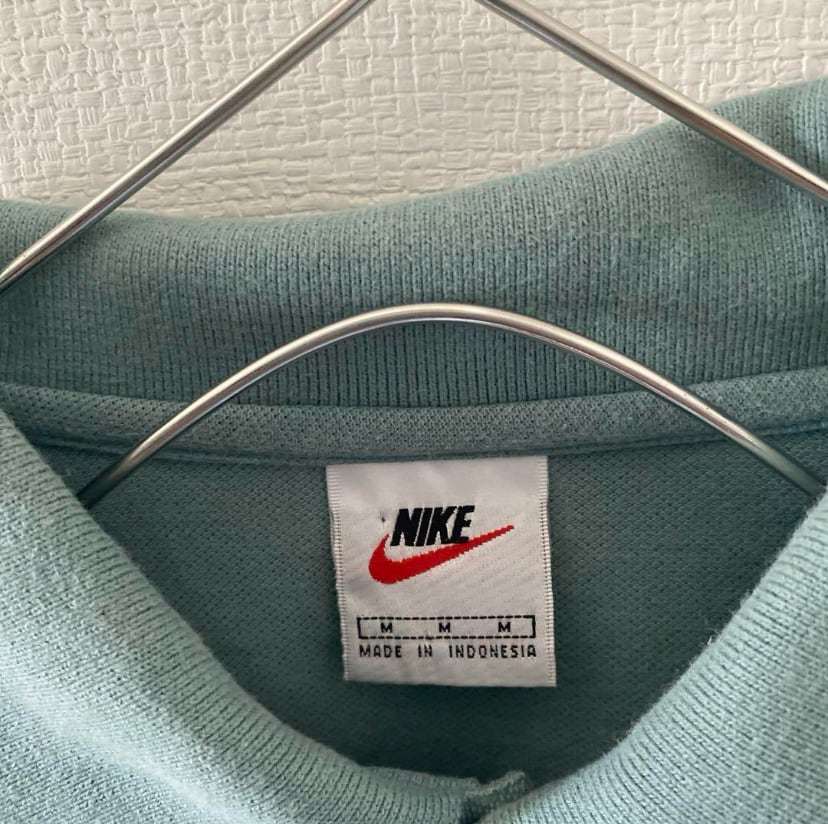90sNIKEナイキ銀タグポロシャツ半袖tシャツティファニーブルーmメンズ