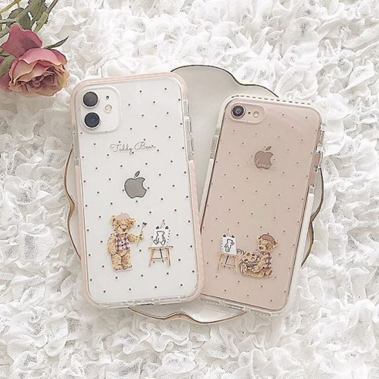 【ネーム入り】Painter Bear【耐衝撃クリアケース】B12