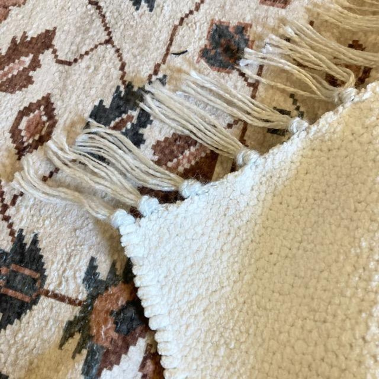 TOPANGA Homefurnishing　ペルシャプリントフロアラグマット　キャラジ　80×140cm　フロアマット　ペルシャ絨毯　ポリエステル　二人掛けソファ　