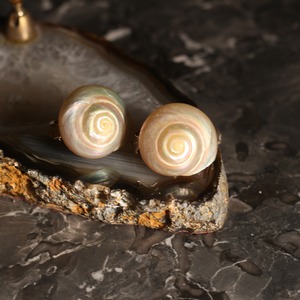 USA VINTAGE ART SHELL DESIGN EAR CLIPS/アメリカ古着貝殻デザインイヤリング