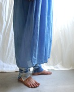 【インディゴベタ染め×綿シルクギャザーワンピース】DRESS132-10