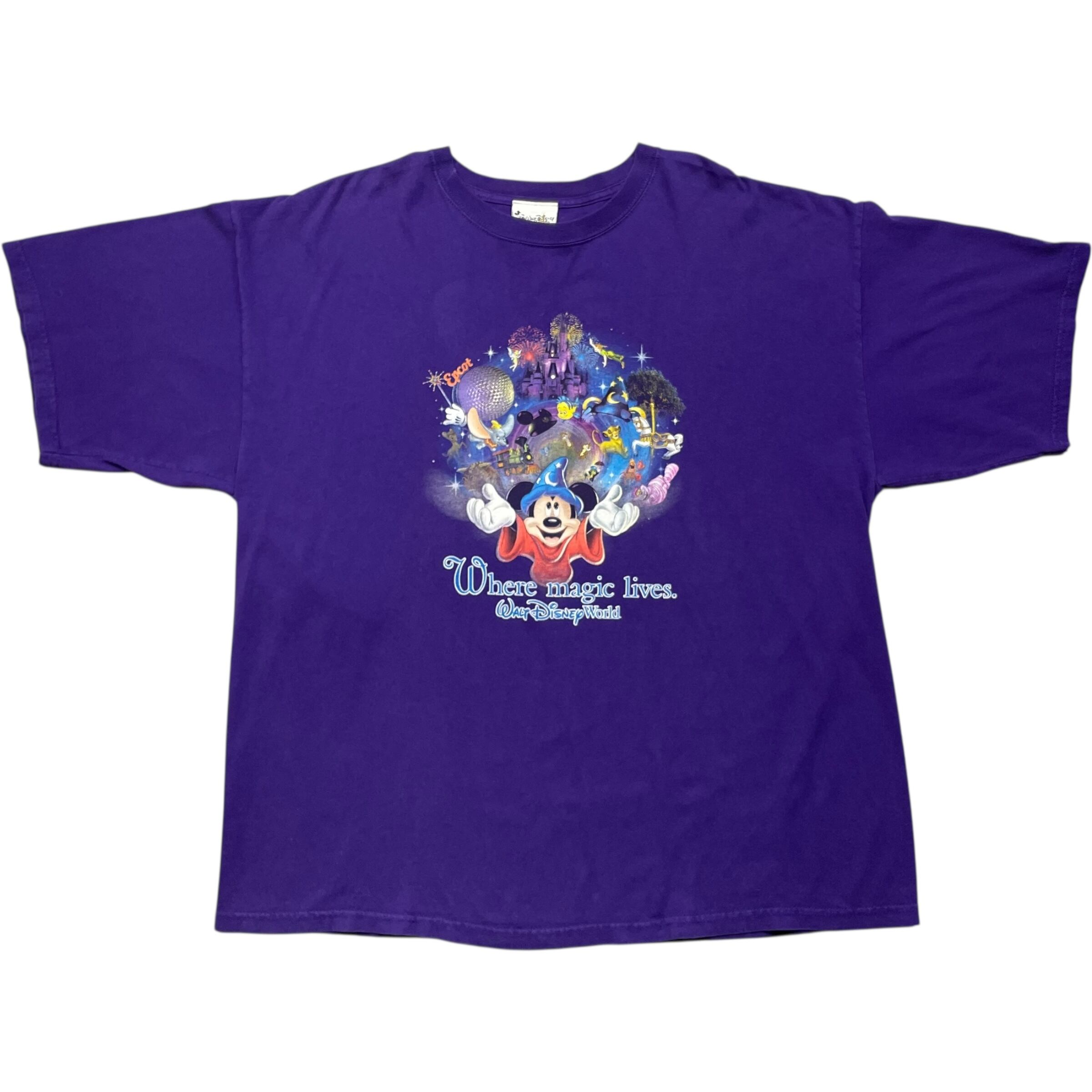 《2XL》 Disney ディズニー Tシャツ ミッキー フロントプリント パープル no.7361