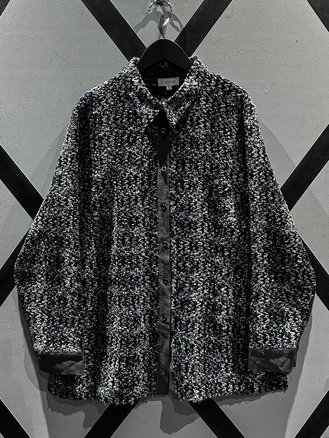 【X VINTAGE】Grayish  Color Vintage Loose Knit Shirt Jacket