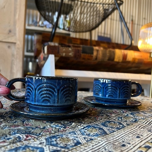 シャロン カップ&ソーサー 210ml  DEEP BLUE　カップ　マグ　マグカップ　ブルー　cup　BLUE