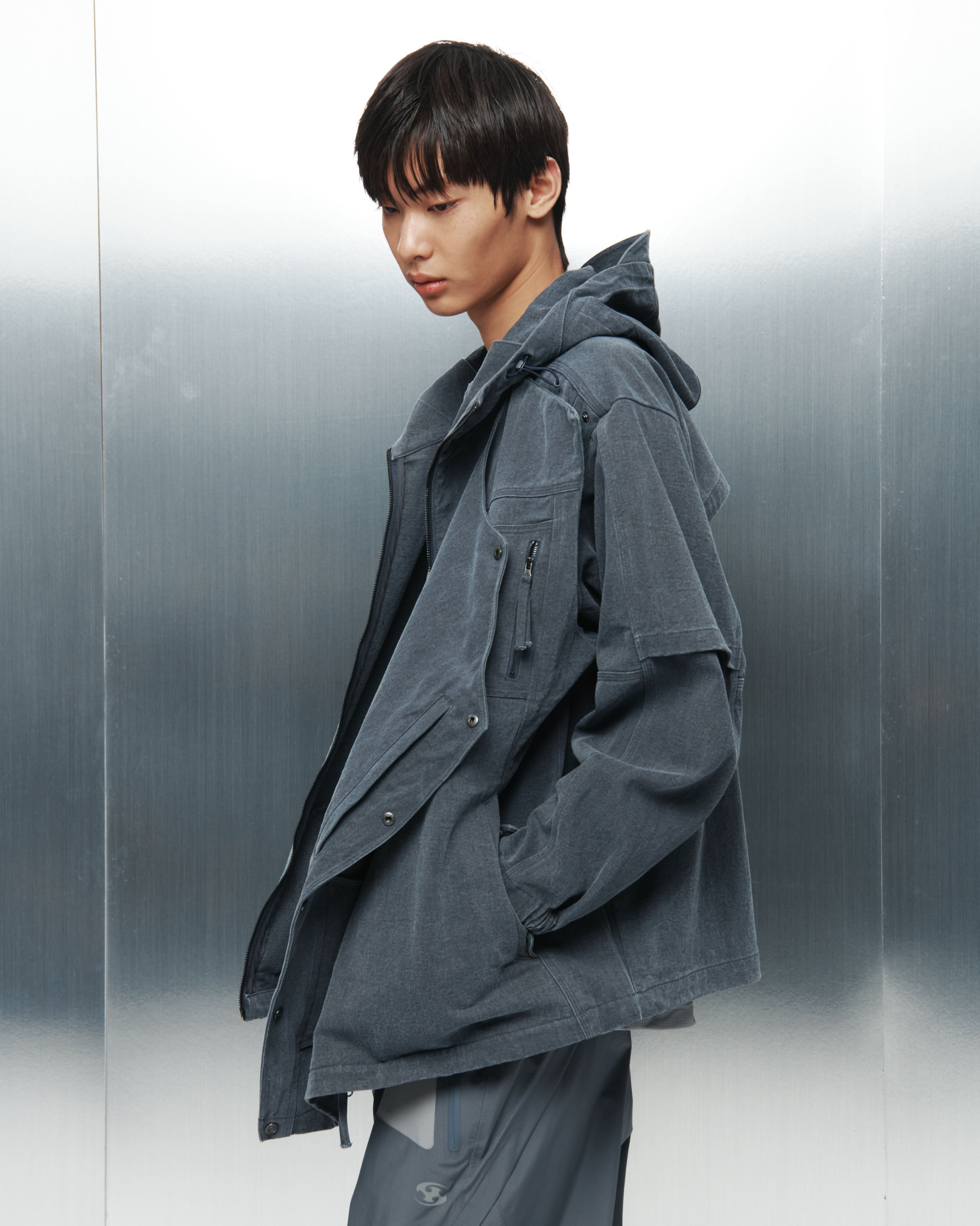 SAN SAN GEAR] COTTON WASHED HOODIE JACKET [NAVY] 正規品 韓国