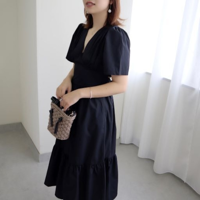 【再入荷アイテム】Back ribbon open dress