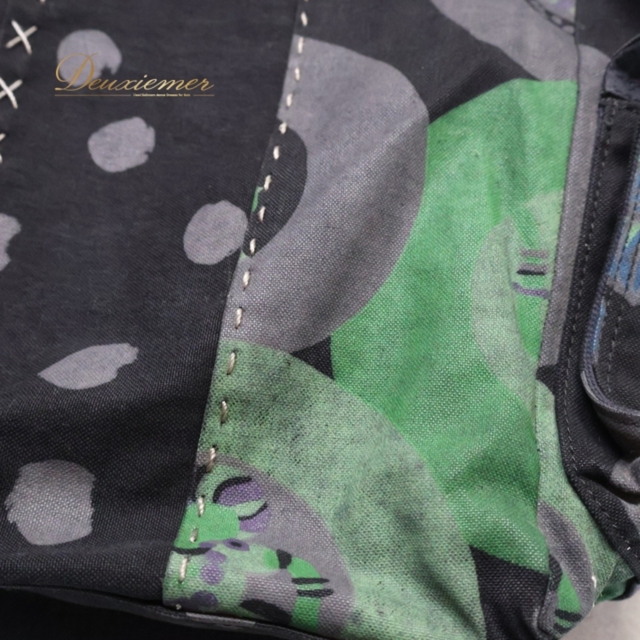 レディース トクコプルミエヴォル TOKUKO 1er VOL バッグ 黒 紫 緑 布 キャンバス地 柄 水玉 ドット柄 花柄 かわいい お出かけ カジュアル おしゃれ ブラック系 グレイ系 パープル系 グリーン系