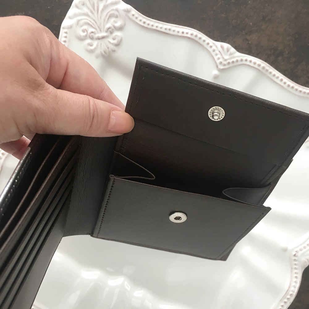 革のチョコ・二折財布 スイート（銀の包み紙） | キッサ・ティー