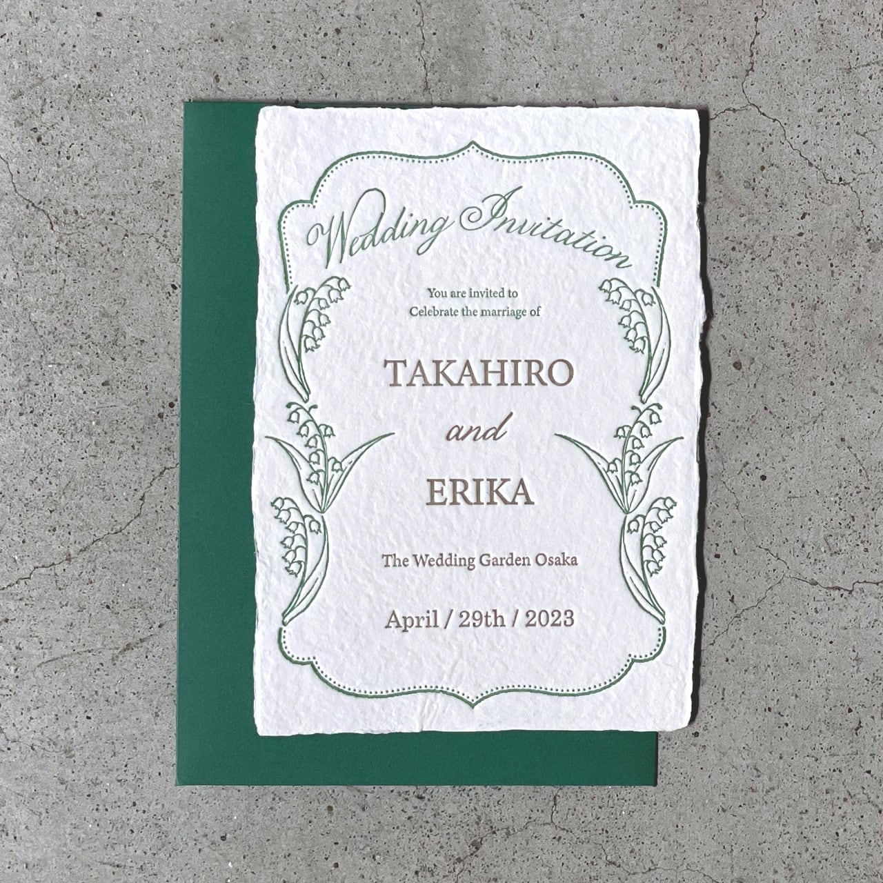 結婚式招待状 Muguet / ハンドメイドペーパー / 活版印刷 | Echos