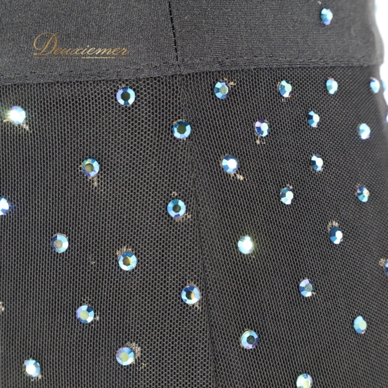 社交ダンス 衣装 ラテン ドレス ワンピース 黒 青 ブルー デモ 競技 透け感 軽い 薄い パーティ 発表会 ブラック系 ブルー系 スリット おしゃれ 動きやすい 軽量 エレガント 女性用 競技用衣装 フォーマル