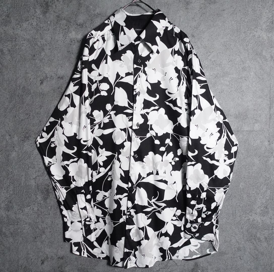 Flower black & white pattern shirt