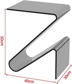 サイドテーブル Ｚ型 収納 アクリル製 小型テーブル ベッドサイドキャビネット クリアエンドテーブル ミニマリスト ナイトスタンド リビングルーム バスルーム 寝室用 グレー