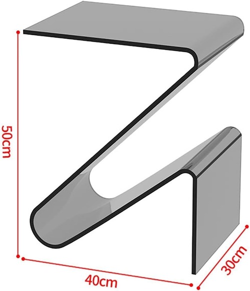 サイドテーブル Ｚ型 収納 アクリル製 小型テーブル ベッドサイドキャビネット クリアエンドテーブル ミニマリスト ナイトスタンド リビングルーム バスルーム 寝室用 グレー