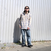 Leh / Bonber Jacket とBOWWOWのネルシャツ、モーターサイクルパンツ