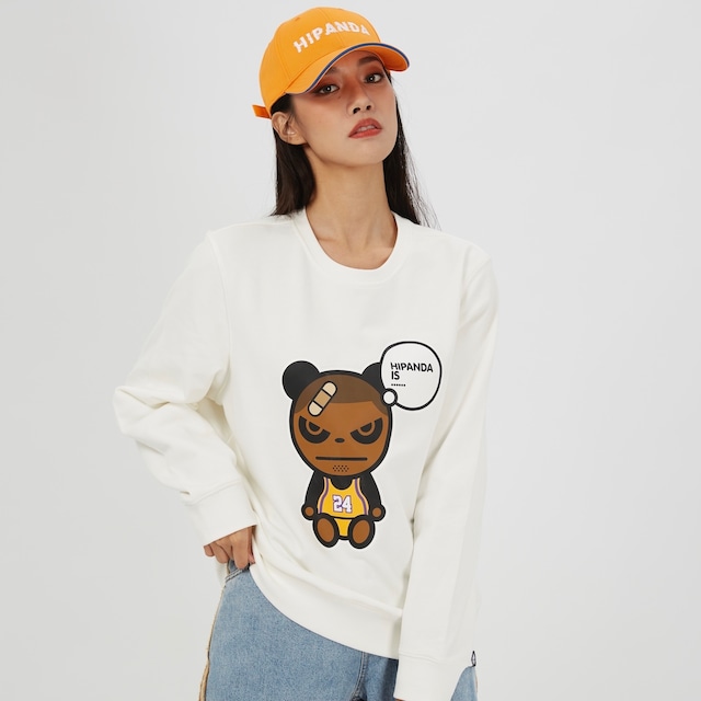 SALE 送料無料【HIPANDA ハイパンダ】レディース クルーネック スウェット トレーナー WOMEN'S KOBE PRINT CREW NECK SWEAT SHIRT / WHITE・BLACK・BEIGE