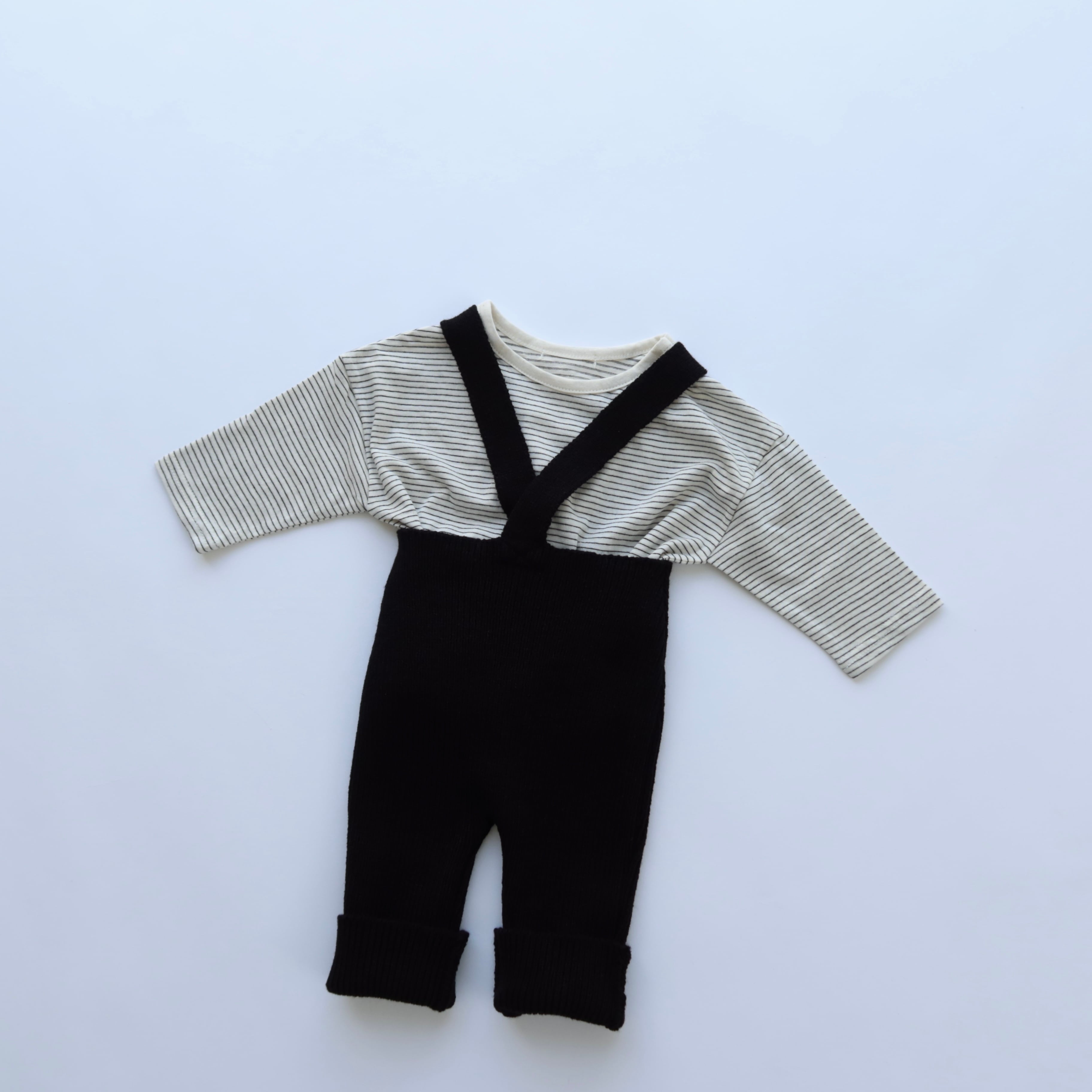 サスペンダーニットパンツ 韓国子供服 Bisque びすく