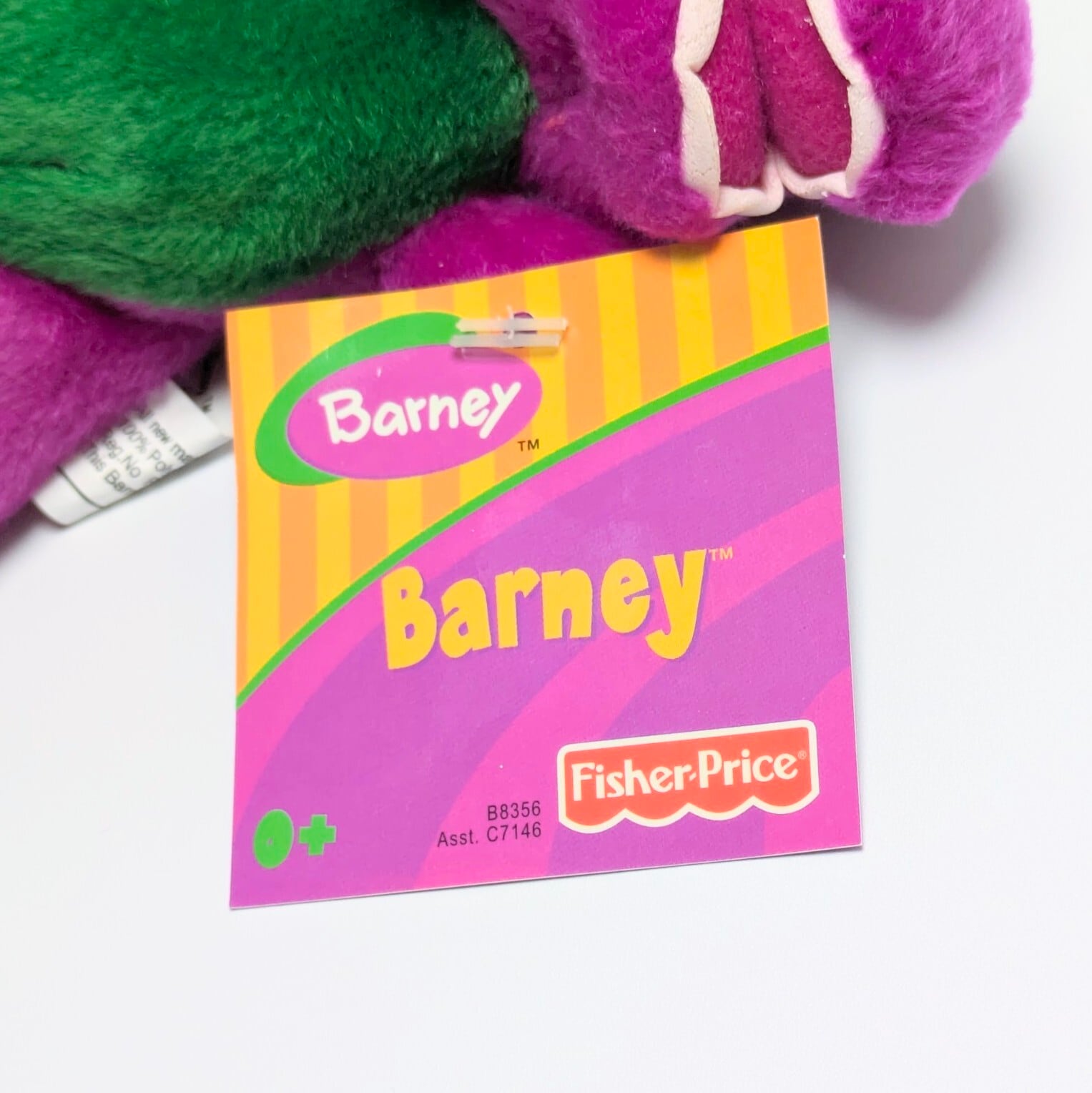 ☆ DEADSTOCK / VINTAGE 2003 ☆【 Barney & Friends ( バーニー&フレンズ ) 】『 Barney 』 ぬいぐるみキーホルダー / プラッシュキーホルダー / マスコット〚アメリカン雑貨 アメトイ〛