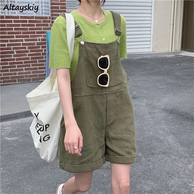 【新作】【送料無料】 女性ロンパース固体ファッションワイド脚オーバーオールシンプルな日常学生日本スタイル原宿ストリートレジャーレトロ気質 0373168002882