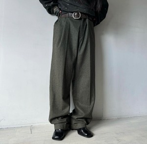 -Ralph Lauren- wool×cashmere wide slacks