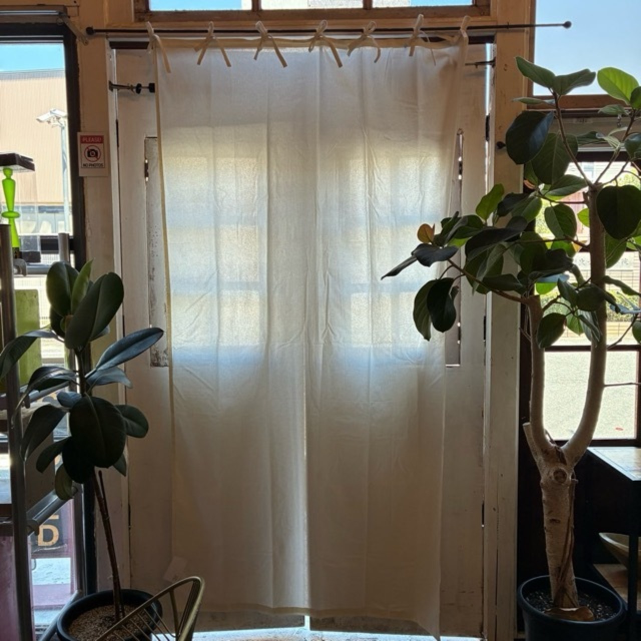 TOPANGA Homefurnishing India Cotton Sheeting curtain　インド　コットンシーチングカーテン　110×200cm　ホワイト　白　綿　ナチュラル　間仕切り　掃き出し窓　レースカーテン　ドレープカーテン　中厚　カーテンポール　暖簾