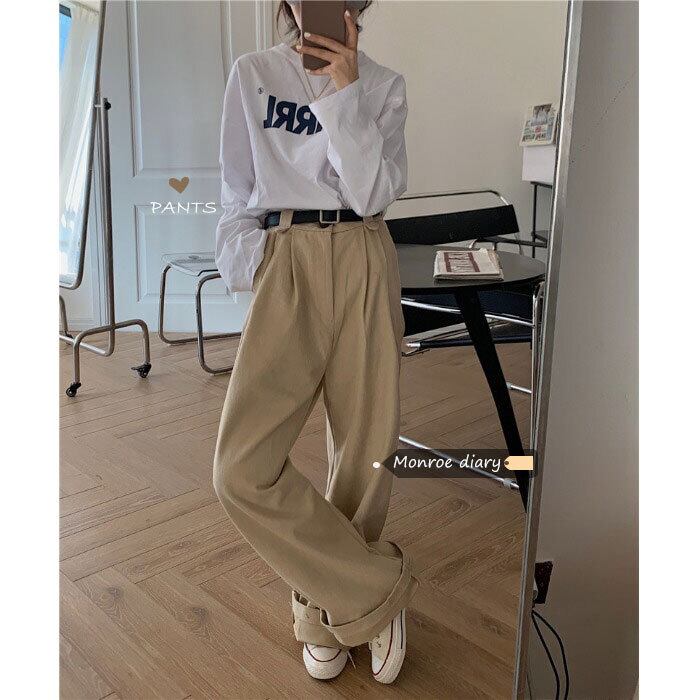 ウェストオーバーオール オータムウィンターパンツ カジュアルルーズ 秋物 冬物 モンロー65026667567