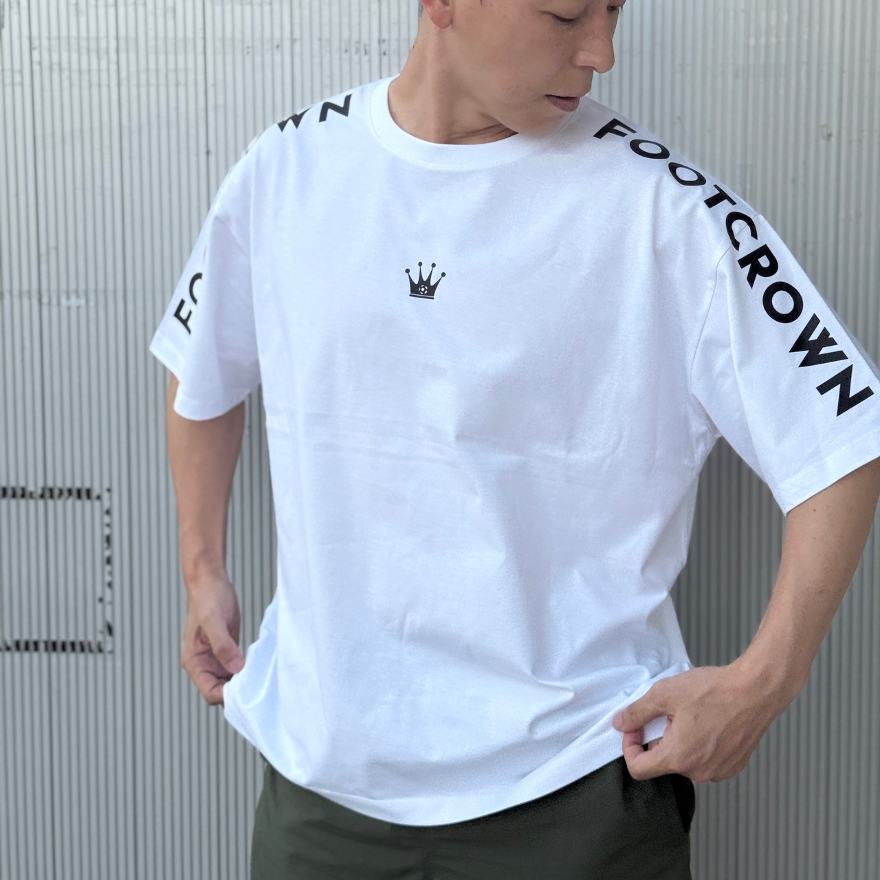 ボックスシルエット半袖Tシャツ ショルダーロゴデザイン 6色  6.5オンス 厚さ/ノーマル 綿100% 春夏 S~XL - 12