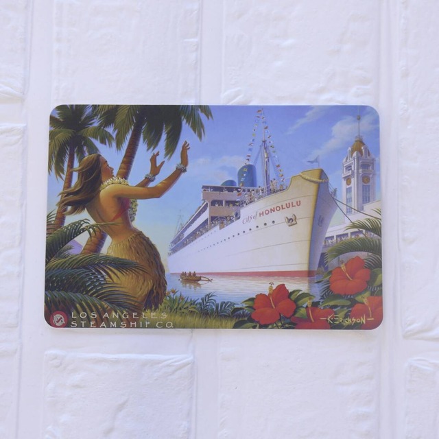 ★ハワイ直輸入★ポストカード／ハガキ／お礼状／フラガール／ハワイイラスト／オールドハワイ＜41 City of HONOLULU＞