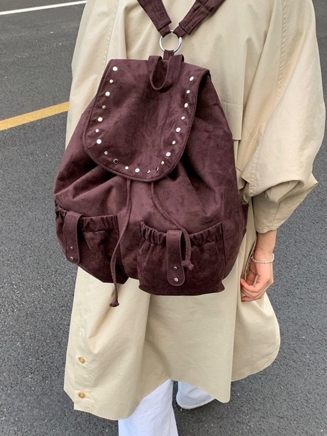【即納商品】suede like studs backpack