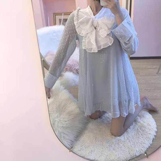 水色 ワンピース フリフリ ホワイト ワンピース ガーリー ロリータ 原宿 姫 ワンピース 丸襟 ミニスカート リボン Loveysmileshop 水色 ワンピース フリフリ ホワイト ワンピース ガーリー ロリータ 原宿 姫 ワンピース 丸襟 ミニスカート リボン Loveysmileshop