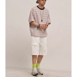 Multi stripe oversized tee 1029