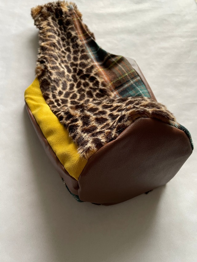 patchwork bottlebag レオパードチェック系