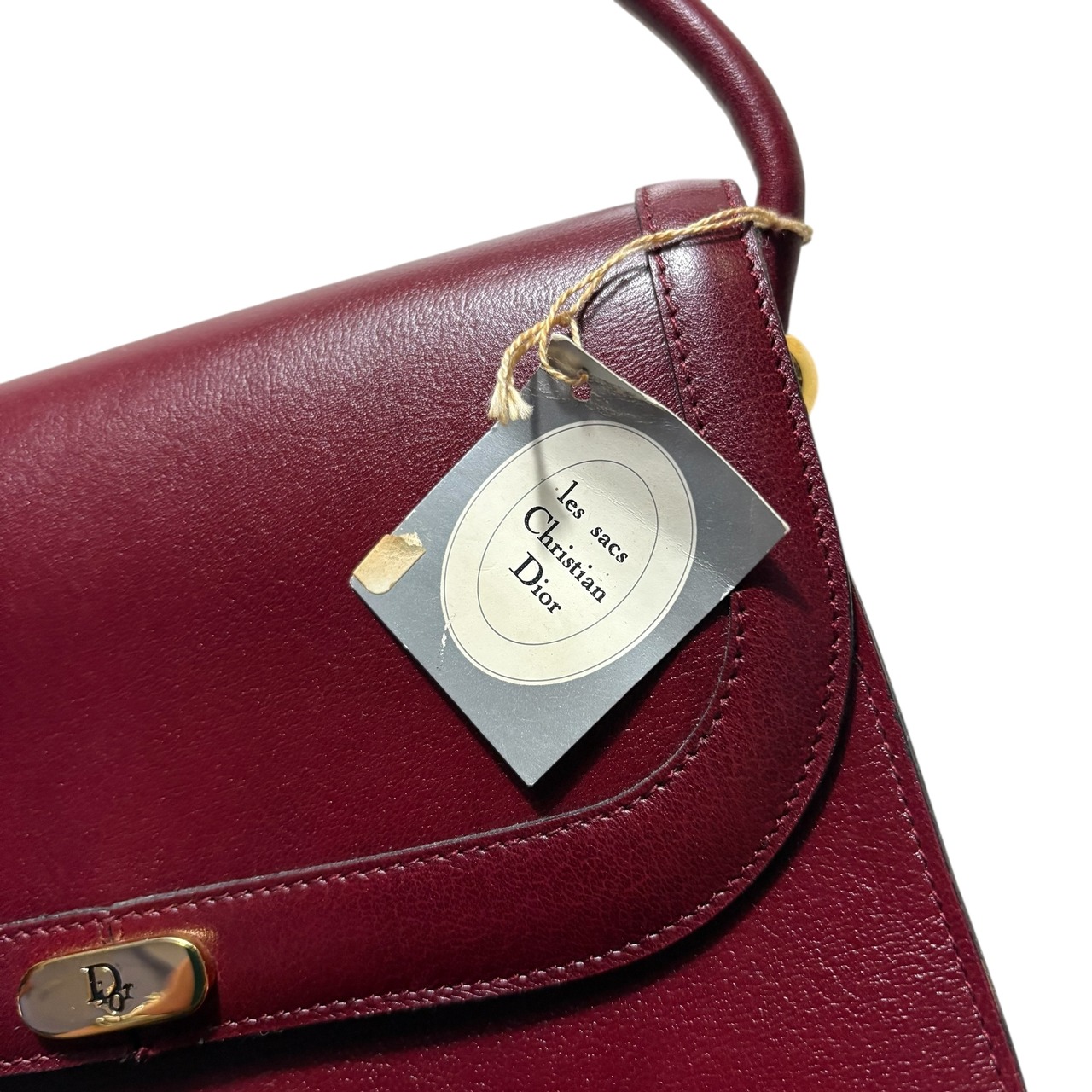 vintage CHRISTIAN DIOR made in France bordeaux leather shoulder bag
