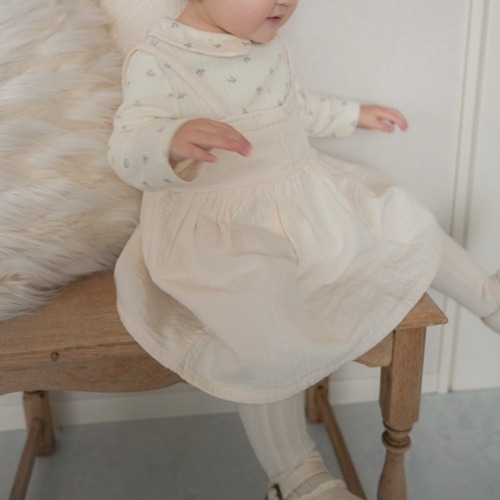 即納⌇mini beige / Open suspenders skirt