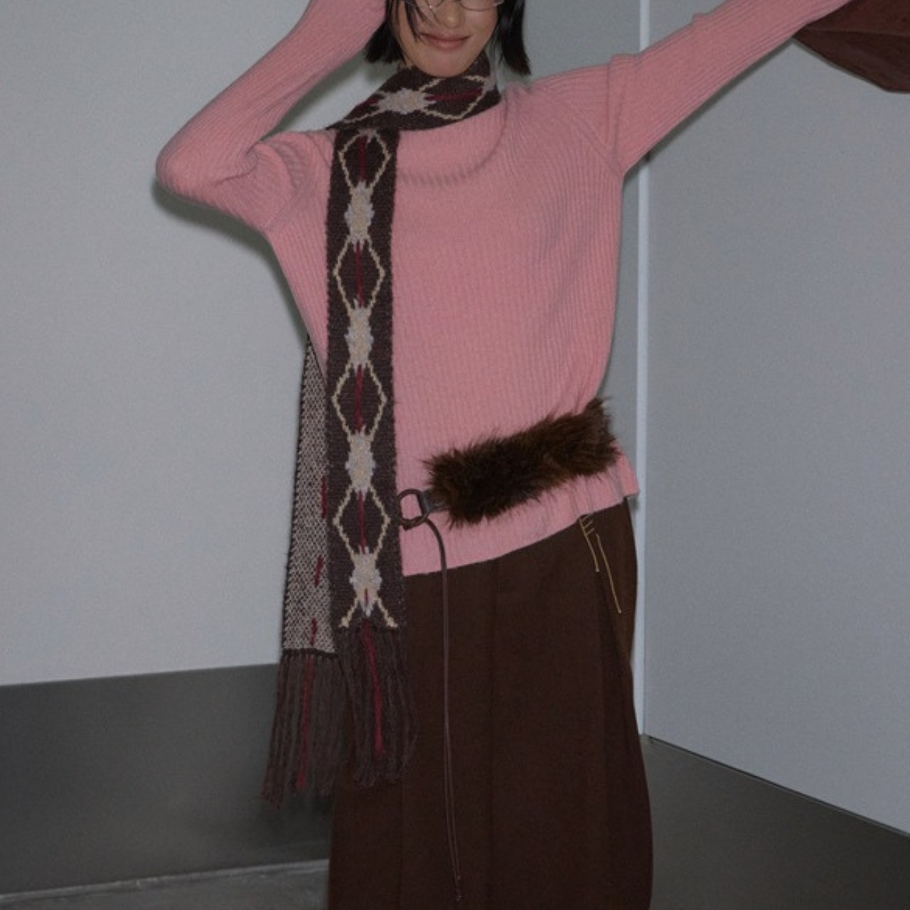 High-neck Ribbed Knit  T4018