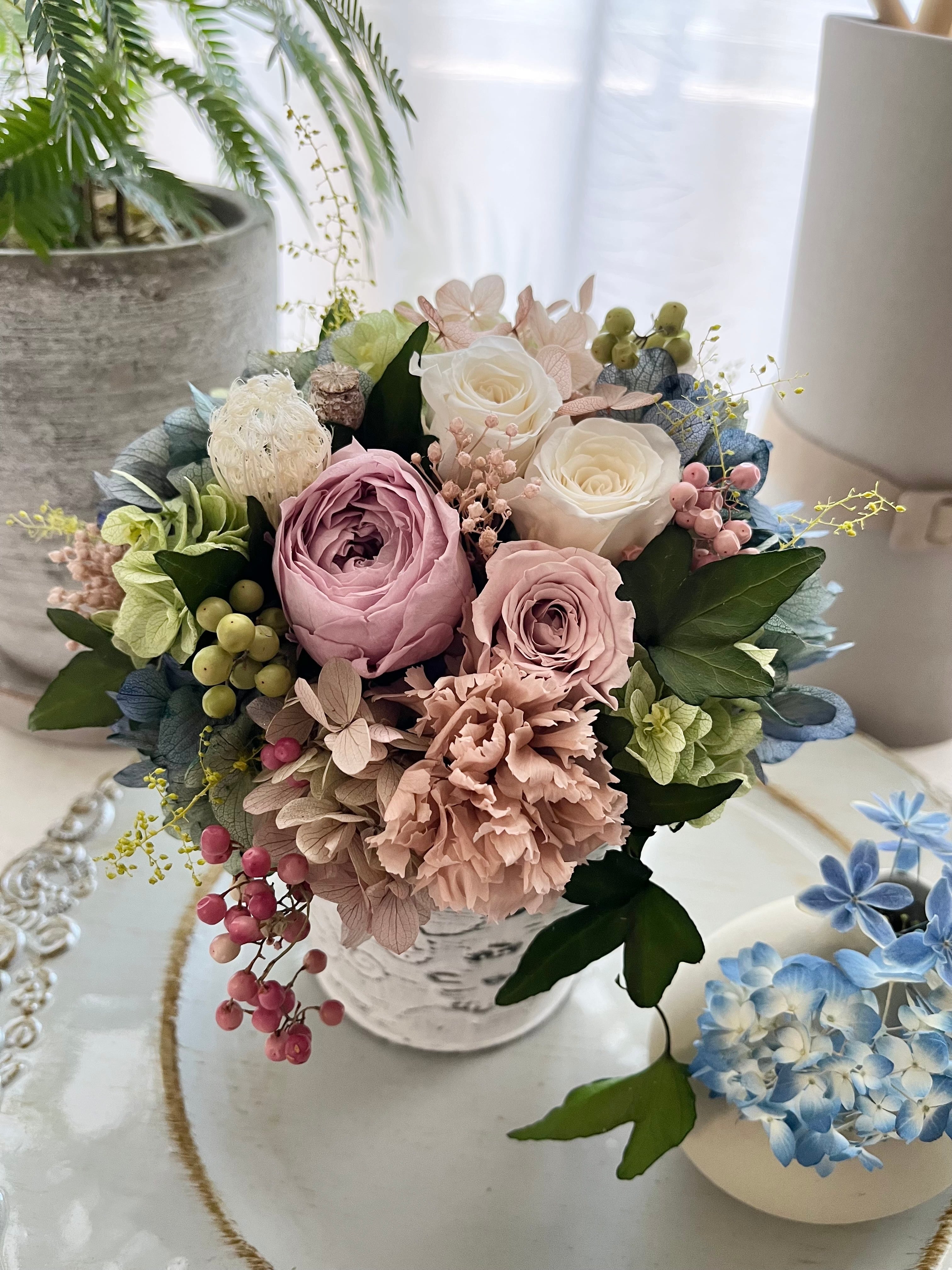 ピンク♡マーガレット×薔薇のウエルカムボード♡玄関飾り♡フラワー  