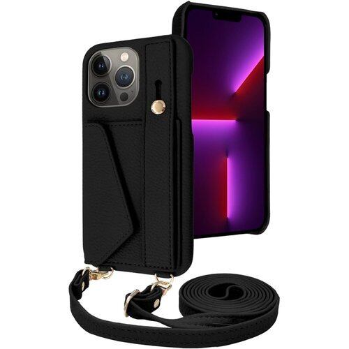 シズカウィル iPhone 13 Pro Max 用 ケース ショルダー カバー ショルダーストラップ アイファンデ5 ショルディー ストリートモード 1個入り アイボリーブラック 2175