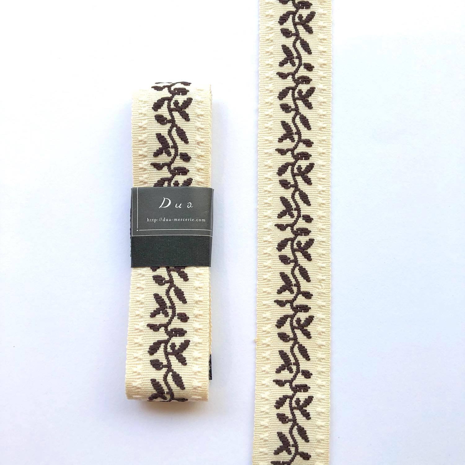 ツタ模様刺繍のリボン（1mカット） | Dua-アクセサリーパーツショップ